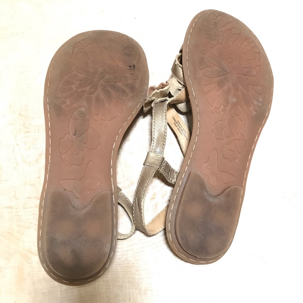 BOC Born Size 9 Metallic Leather Flower Sandals - Picture 6 of 8